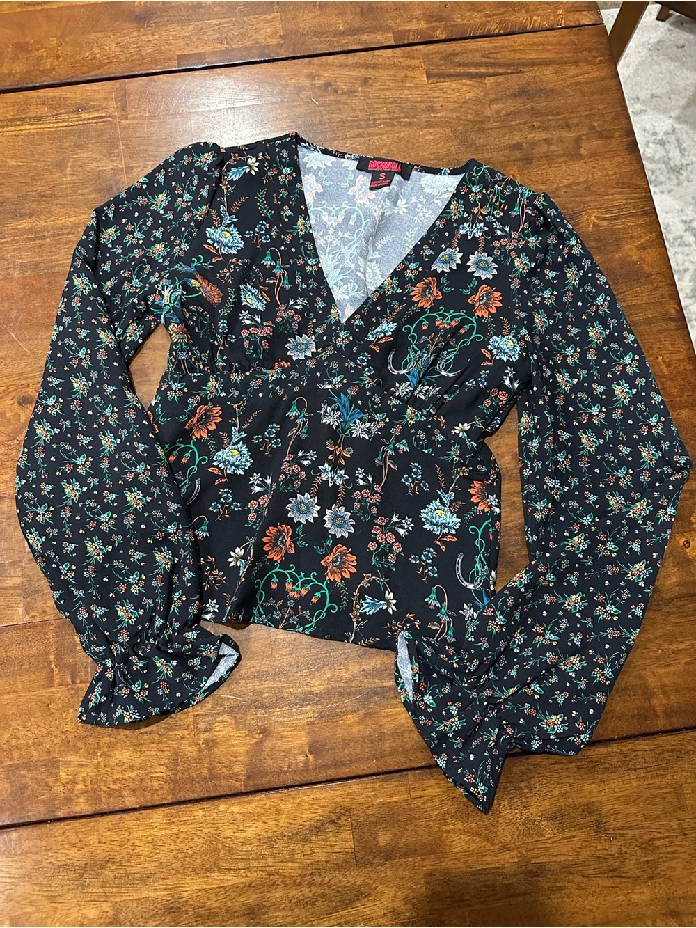 Rock & Roll Denim Bell Sleeve Blouse
